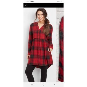 Maurices babydoll super soft red flannel XXL shirt dress